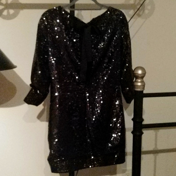 Armani Exchange | sequins black dress open back - Picture 1 of 3
